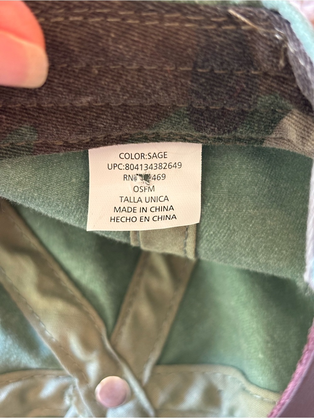 “Day Off” Ball Cap w cammo under the brim Soft Green - Picture 4 of 5